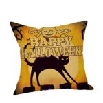 Throw Pillowcase, Kimloog Pumpkin Owl Bat Skull Bones Print Halloween Linen Sofa Cushion Cover Home Decor Zipper Pillow Cases (J)
