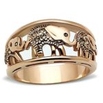 Elephant Ring s Stainless Steel Yellow Crystal Women’s Engagement Promise Ring Size 5-11 SPJ