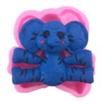 Efivs Arts Creative Cute Animal Series Silicone Mold Fondant Mold Cupcake Cake Decoration Tool, Elephant 3.5″