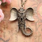 Auspicious Necklace,Hollow Out Elephant Necklace, Fashion Necklace,Friendship Gift