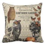 Throw Pillowcase, Kimloog Pumpkin Owl Bat Skull Bones Print Halloween Linen Sofa Cushion Cover Home Decor Zipper Pillow Cases (A)