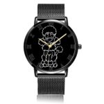 Poodle Wrist Watch, LONHAO Customized Unisex Silver Steel&Stainless Steel Waterproof Band Wrist Watch