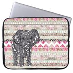 Elonbo 13-Inch Pink Tribal Stripe Gray Elephant Waterproof Neoprene Laptop Soft Sleeve Case Bag Pouch Cover for 13.3″ Macbook Pro / Air