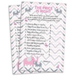 Pink and Gray Elephant Baby Girl Shower Game – The Price is Right (Set of 20)