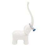 Cute White Elephant Ring Holder for Jewelry and Rings, Engagement Ring and Wedding Band Display, 5.5″ Height