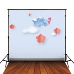 Kate 5x7ft Cartoon Photography Backdrops Brown Wood Floor and Elephant Backgrounds for Children Studio Photo Props