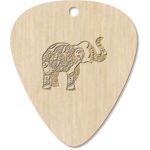 7 x ‘Patterned Elephant’ Engraved Guitar Picks / Pendants (GP00003676)