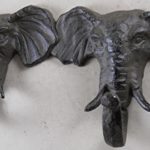 Iron Double Elephant Coat Hook