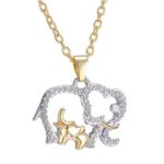 New Chic Crystal Charm Mom & Baby Elephants Pendant Necklace Mother’s Day Gift
