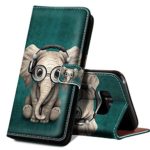 ONSPACE Wallet Case For Samsung Galaxy Note 8, Magnetic Protective Cover Case Card Slots and Wrist Strap, Custom Printed Cute Elephant PU leather Stand Feature Galaxy Note 8 Case