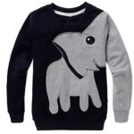Meeku Little Boys Sweatshirt Cute Elephant Long Sleeve Pullover Toddler Kids Cartoon Tops