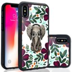 Ademen iPhone X 5.8 inch Case, Cute Elephant Design Hard PC Soft Silicone Protective Durable Shockproof Case For iPhone X / iPhone 10