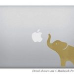 Large Gold Elephant Macbook Decal – Sticker Removable Vinyl Skin 4.8″x4.7″ – for Apple Macbook Pro Air Mac Laptop – G001-GREY