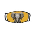 Promini Cute Little Elephant Wearing Glasses Adult Fashion Comfortable Reusable Outdoor Protective Cotton Face Mouth Mask Muffle