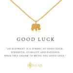 Elephant Necklace, Elephant Pendant Necklace, 24K Gold Plated, Lucky Symbol, 16″