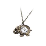 Vintage Elephant Shaped Pendant Pocket Watch Necklace Watch with Chain