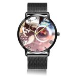 Music Skull Wrist Watch, LONHAO Customized Silver Steel & Stainless Steel Waterproof Band Wrist Watch for Women Men