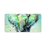 CafePress – Watercolor Elephant – Aluminum License Plate, Front License Plate, Vanity Tag