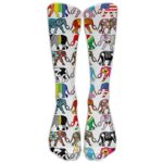 H-FUN Elephant And Flag Socks For Men & Women, Design Multi Colorful Stockings