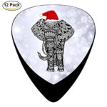STREMUSIC Elephant Wear Christmas Hat Celluloid Electric Guitar Picks 12-pack Plectrums For Bass Music Tool
