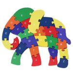 Puzzle Wooden Blocks Toys For Toddlers Children’s Gift Of Ages 2-7(Elephant A) by For_beauty