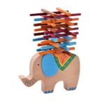 Kennedy Children Balance Beam Elephant/ Camel Colorful Blocks Wooden Toy, Sticks Puzzle Game(elephant)