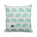 18 x 18 Inches Cotton Linen Cute Pillow Covers Elephant Pattern Accent Pillows Decorative Cushion Covers NEW Home Decorative Square