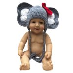 Newborn Baby Stretchy Knit Photo Props Baby Knit Elephant Hat-Baby Photography Props (Gray, 0-6M)