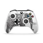 Black and White Aztec Ethnic Elephant – Protective Vinyl DesignSkinz Decal Sticker Skin-Kit for the Microsoft Xbox ONE / ONE S Controller