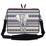 Meffort Inc 17 17.3 inch Neoprene Laptop Sleeve Bag Carrying Case with Hidden Handle and Adjustable Shoulder Strap – Elephant Wave Pattern