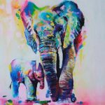Hot Unframed Canvas Print Decor Wall Art Picture Poster Watercolor Elephant OZ