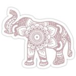 Mandala Elephant Lilac Car Motorcycle Bicycle Skateboard Laptop Luggage Vinyl Sticker Graffiti Laptop Decals Bumper Stickers by august999