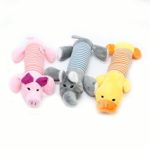 HUELE 3 PCS Pack Squeaky Dog Toys Pet Puppy Chew Squeaker Squeaky Funny Duck Pig Elephant For Your Pet
