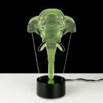 3D Illusion Lamp StarVast Adjustable 7 Colors Elephant Acrylic 3D Light Creative Touch Switch Stereo Visual Tabletop Atmosphere LED Night Lights Lamp