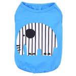 Adarl Summer Cute Elephant Pattern Pet T-shirts Dog Cat Vest Tops Costumes Pet Apparel Clothes C-Light Blue/S