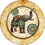 Asian print Elephant Spare Tire Cover for Jeep RV Camper VW Trailer etc(Select popular sizes from drop down menu or contact us-ALL SIZES AVAILABLE)