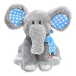 Kids Elephant Singing Toys,Hemlock Toddler Baby Soft Plush Animal Toys Stuffed Doll Big Toys (Grey-3)