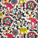 Indoor / Outdoor Fabric by the Yard – Waverly Sun N Shade Menagerie Spectrum Pink Green Elephant