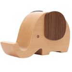 Apor Cell Phone Stand, Wood Made Elephant Phone Stand for Smartphone with Pen Holder Desk Organizer