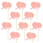 Pink Elephant Cake Cupcake Topper Birthday and Baby Shower Cupcake Toppers(10-Pack)