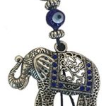 Bravo Team Blue Evil Eye Keychain Ring for Protection and Blessing, Elephant Charm for Strength and Power, Great Gift