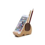 Future Wood Elephant Pen Holder Container With Phone Holder Desk Organizer (Wooden)