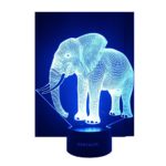 WANTASTE 3D Elephant Lamp, Optical Illusion Night Light for Room Decor & Nursery, Cool Birthday Gifts & 7 Color Changing Toys for Girls & Boys