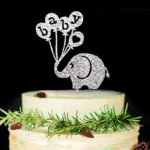 Baby Elephant Cake Topper-Baby Shower Cake Topper,Gender Reveal Party Decorations (Silver)