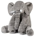 Stuffed Elephant Fluffy Giant Elephant Stuffed Animal Durable Elephant Plush Toy Large Soft Toy Gifts For Kids 24 Inches 1kg Grey