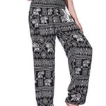 NORMOV Bohemian Pants for Women High Waisted Elephant Print Yoga Harem Pants Hippie