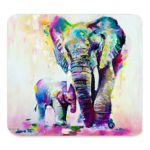 Mpban Unique Custom Rectangle Mouse Pad Extended,Abstract Vintage Watercolor African Elephant Art Paintings,Gaming Non-slip Rubber Large Mousepad Mat