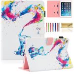 iPad Air 2 Case, iPad 6th Case, Dteck Cute Elephant Pattern Flip Folio Magnetic Stand Case with [Auto Wake/Sleep] Synthetic Leather Smart Wallet Cover for Apple iPad 9.7 Inch Tablet-Elephant