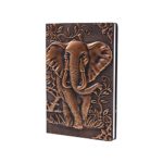 World Traveler Style Leather Embossed Elephant Journal Diary Notebook Retro Elephant Notebook (A5, 100 Sheets) Copper