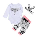 Hot ! Yang-Yi Fashion Newborn Toddler Baby Boys Girls Elephant Romper Pants 3pcs Set (90cm/18M, White)